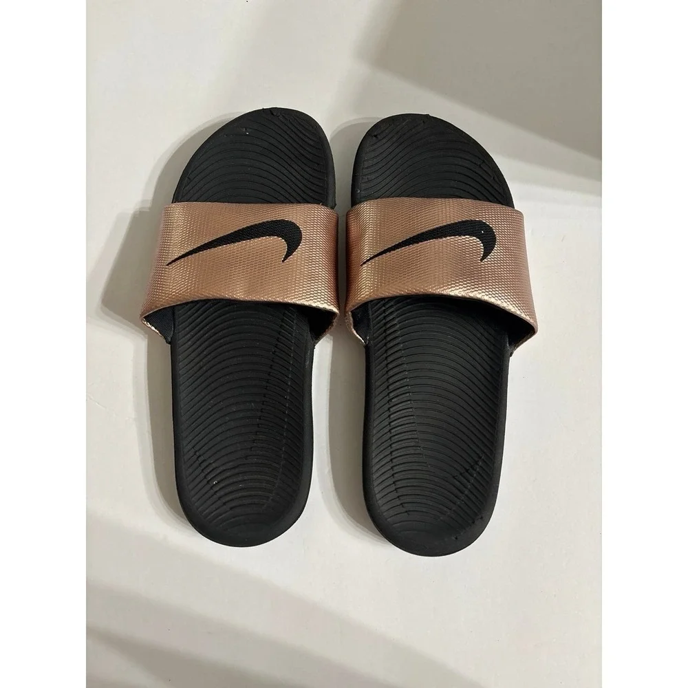 Nike Slides (size 9) Rose Matalic Pink Slides